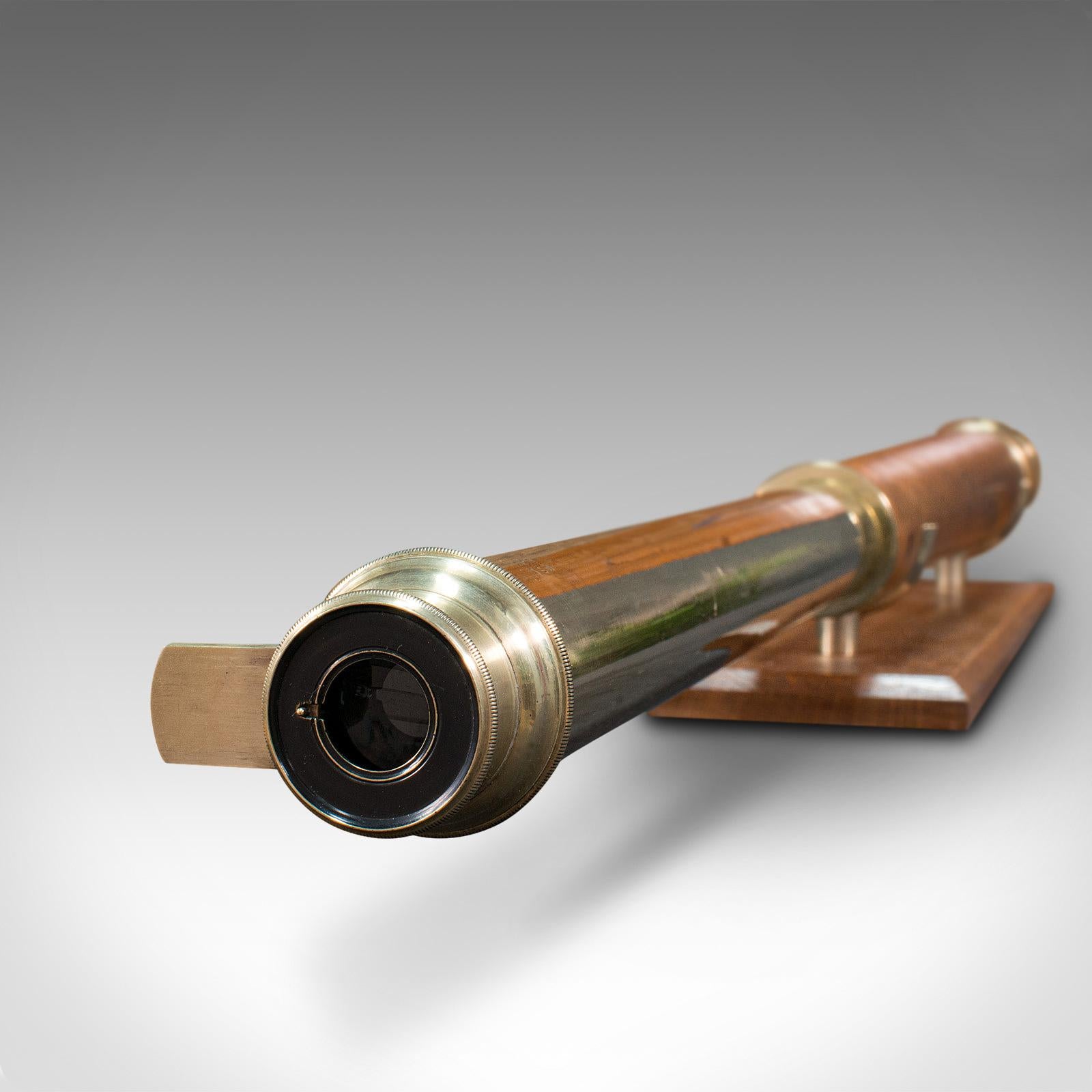 Telescope terrestre ancien, anglais, réfractor à un seul tiroir, NSL, victorien en vente 1