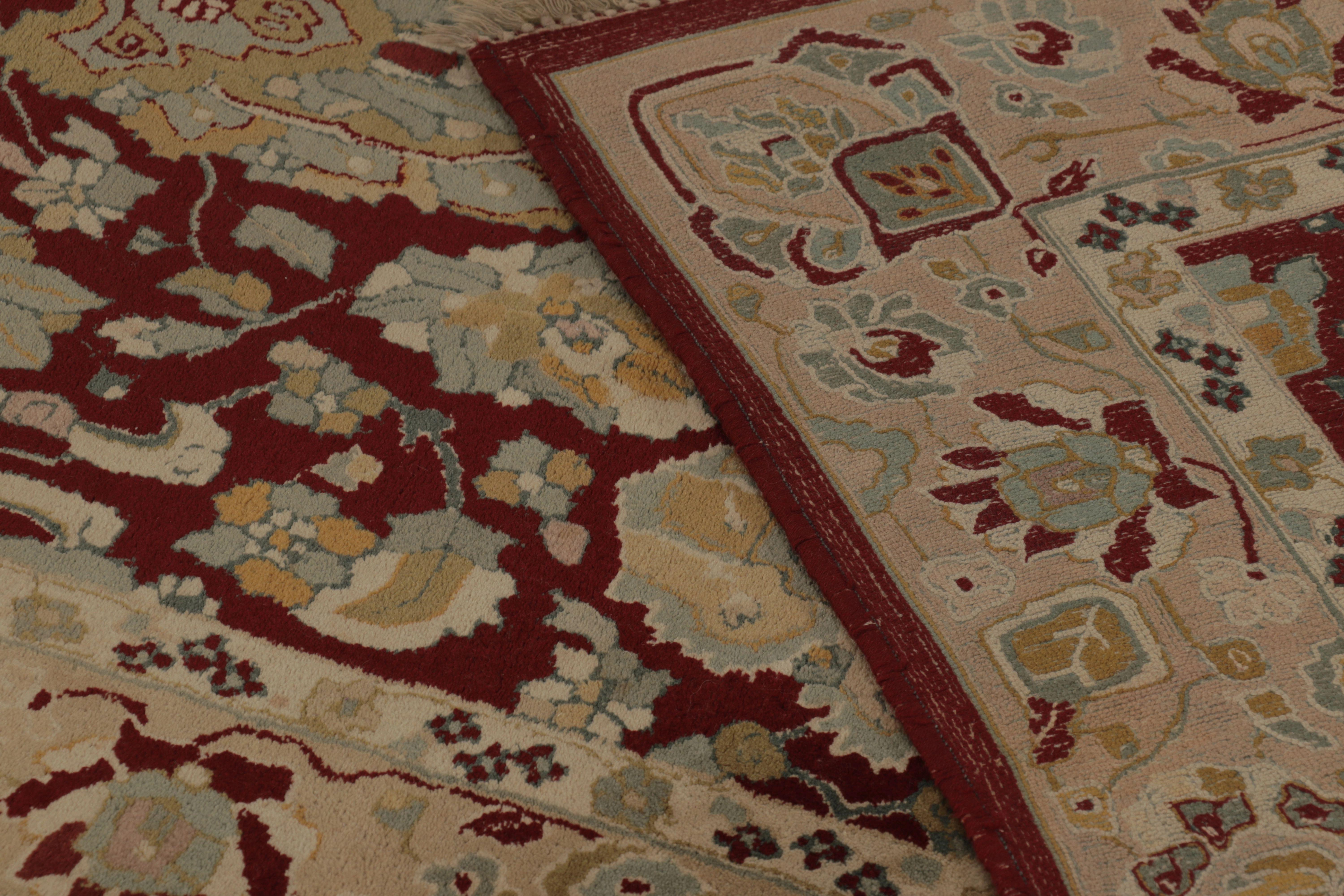 Tappeto antico con ganci in Tetex, campo cremisi con motivi floreali - Rug & Kilim in vendita 1