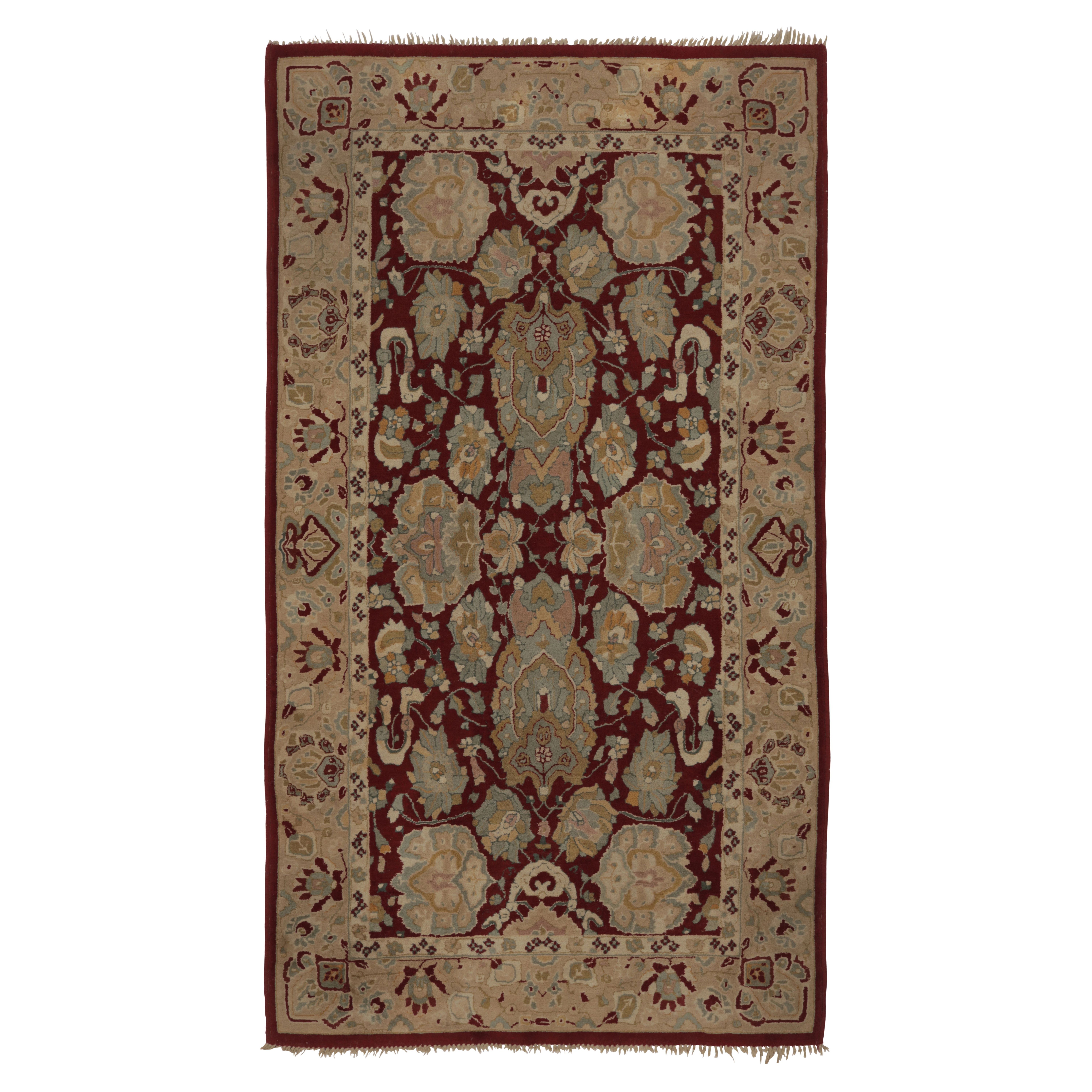 Tappeto antico con ganci in Tetex, campo cremisi con motivi floreali - Rug 
Kilim