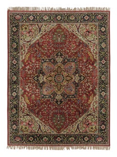 Tappeto antico con ganci Tetex, rosso con medaglione floreale colorato - Rug 
Kilim