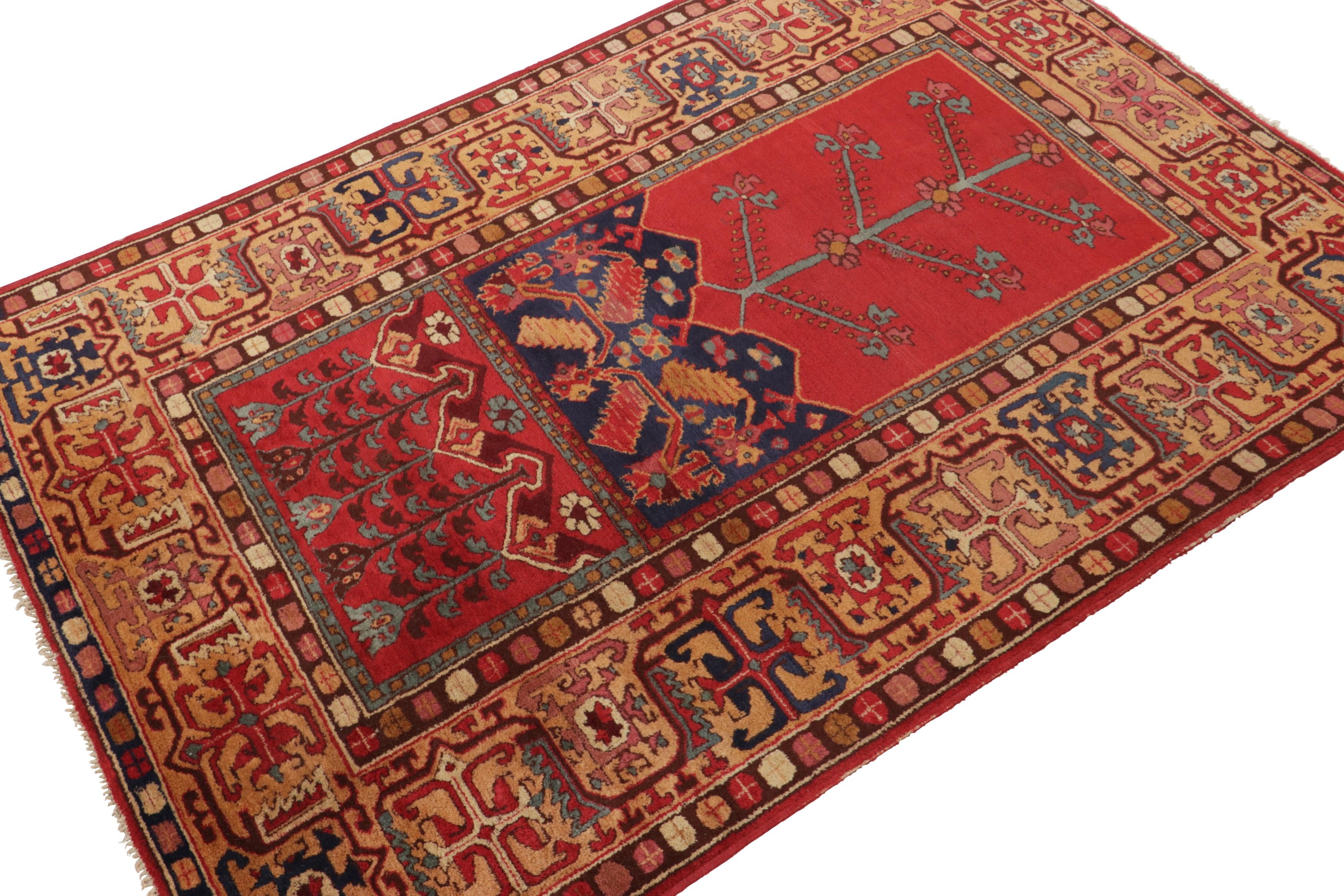 Antiker Tetex-Hakenteppich, rot mit geometrischen Mustern - Rug & Kilim (Handgewebt) im Angebot