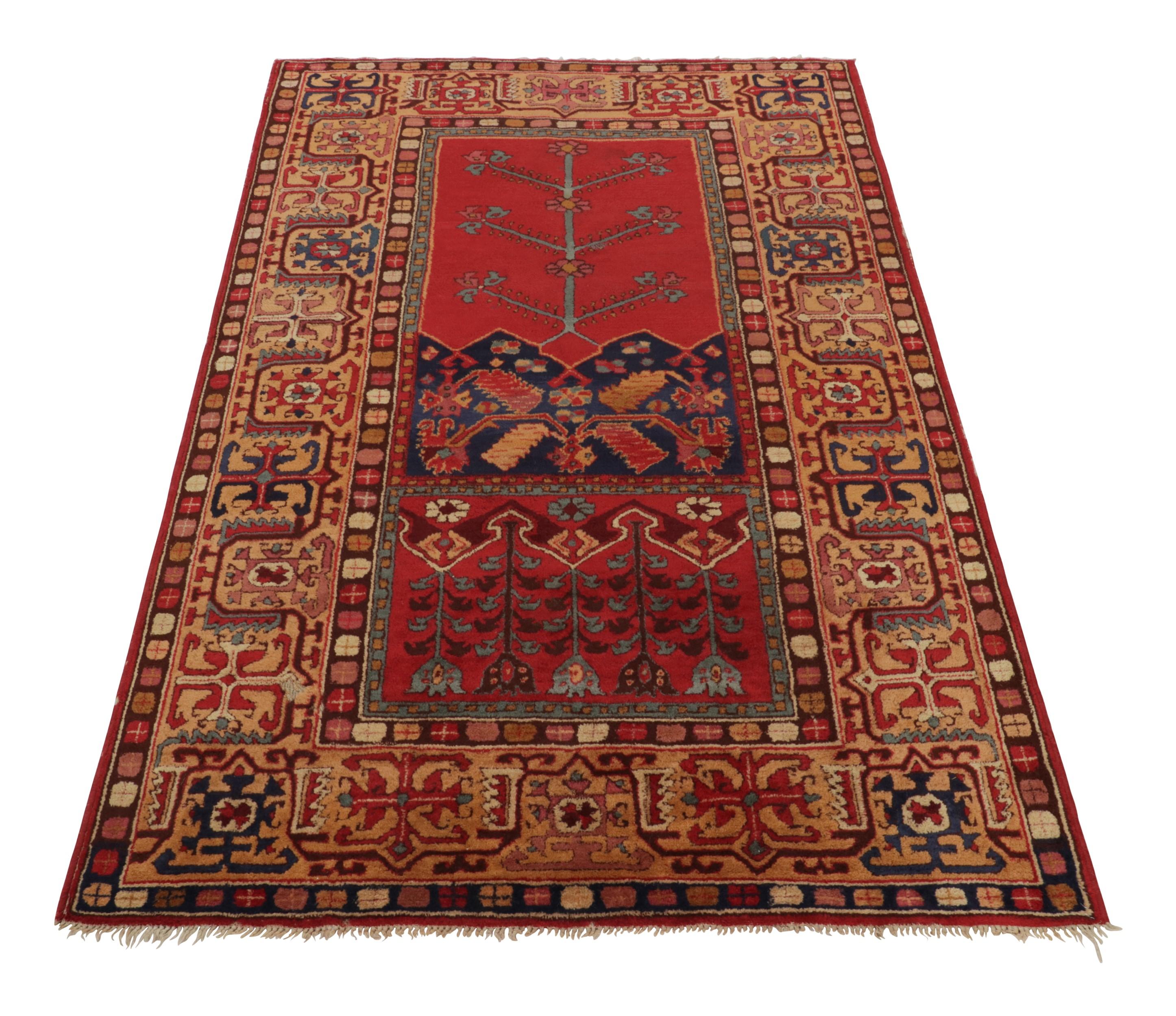 Antiker Tetex-Hakenteppich, rot mit geometrischen Mustern - Rug & Kilim im Zustand „Gut“ im Angebot in Long Island City, NY