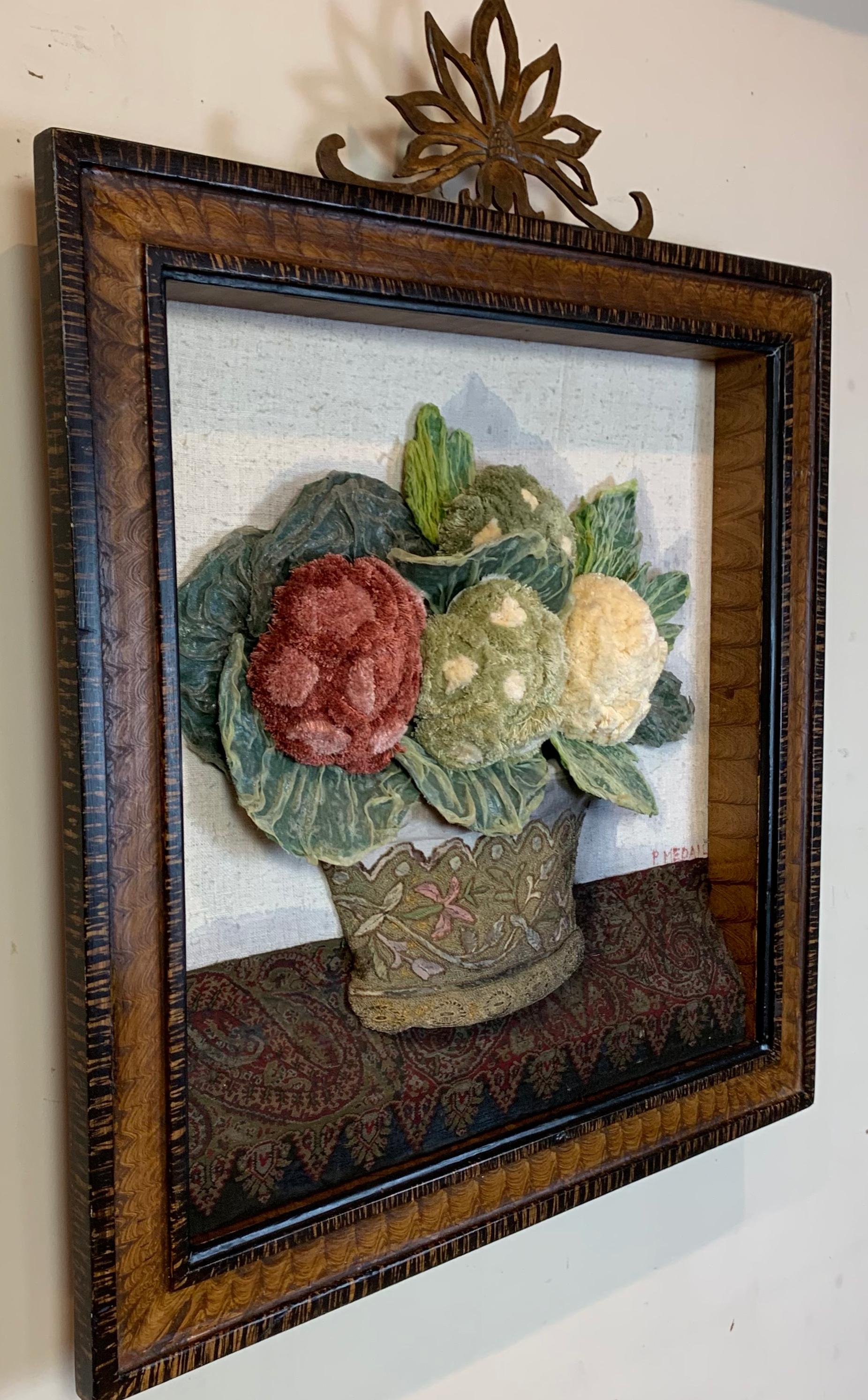 English Antique Textile Collage by Patrizia Medail