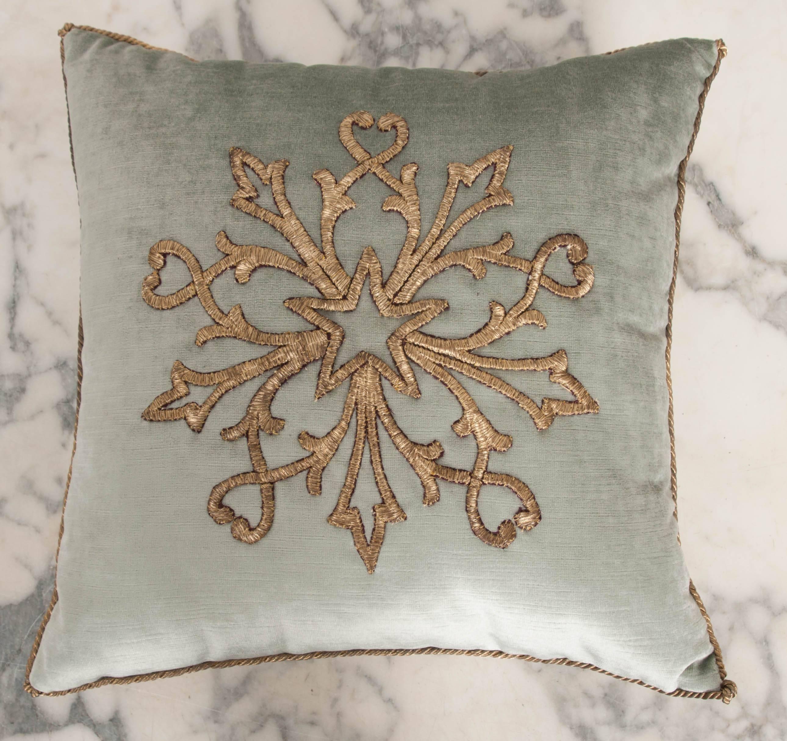 Embroidered Antique Textile Pillow by B.Viz Design