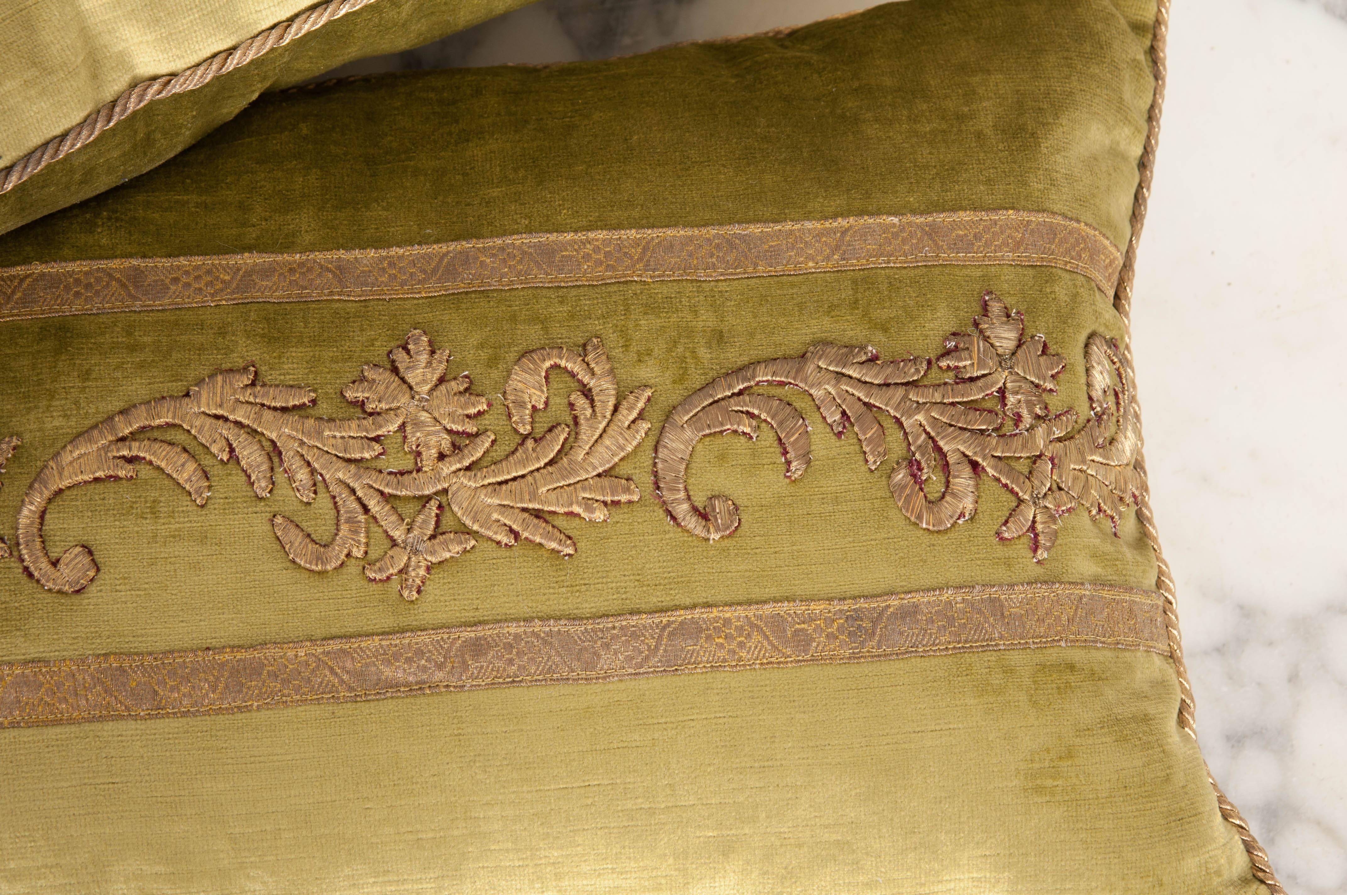 Embroidered Antique Textile Pillows by B. Viz Design