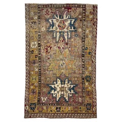 Antique Textile Rug Room Size with Leshgi Star, c. 1900