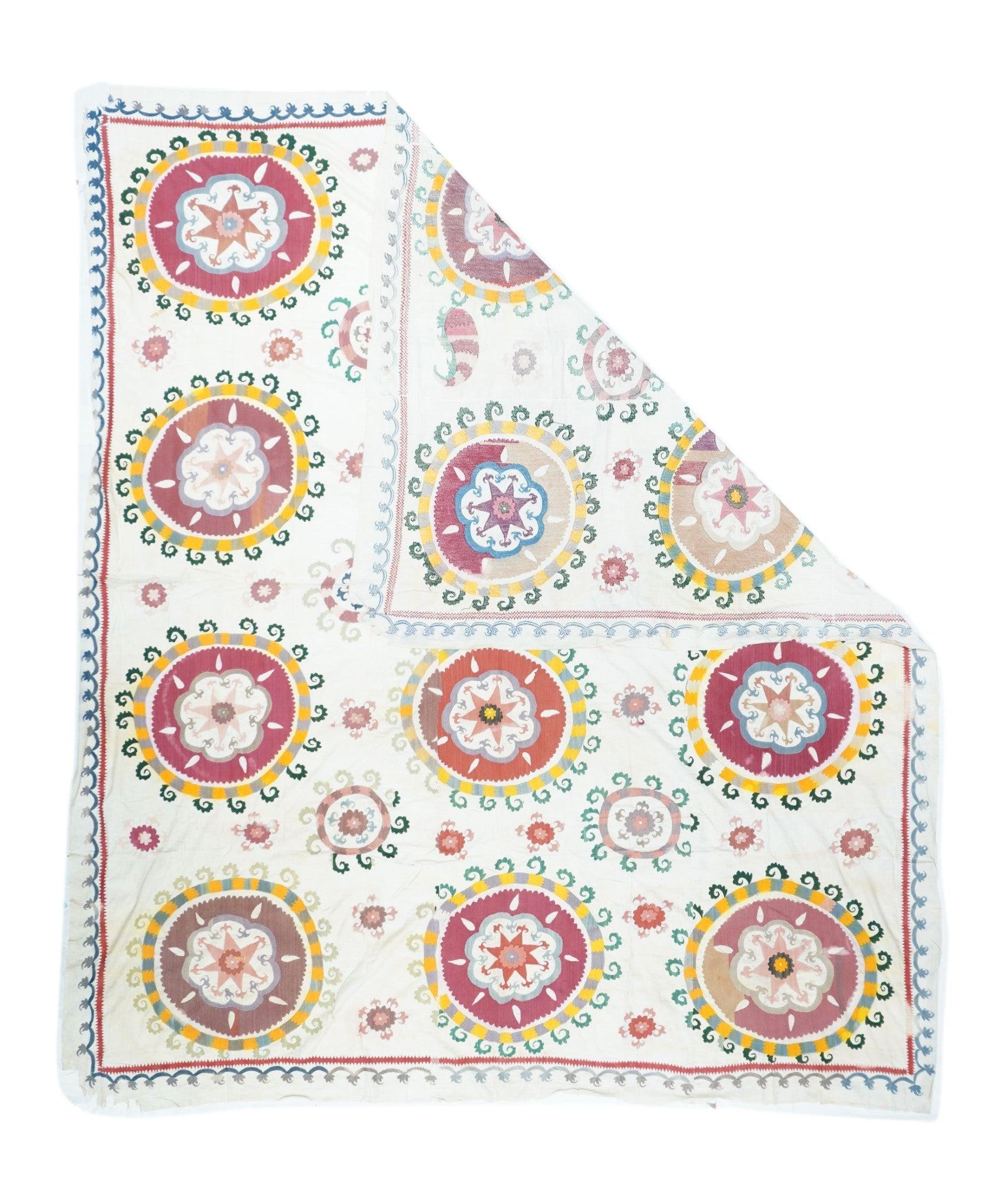 Textile antique Suzani 7'1'' x 8'5''.