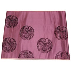 Foo Dog Circles in Purple Silk Cut Velvet Textile