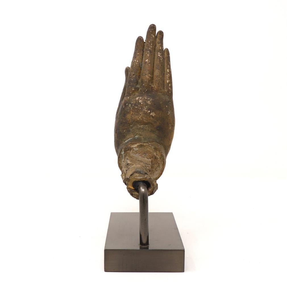 Antique Thai Bronze Hand Fragment In Good Condition For Sale In Point Richmond, CA