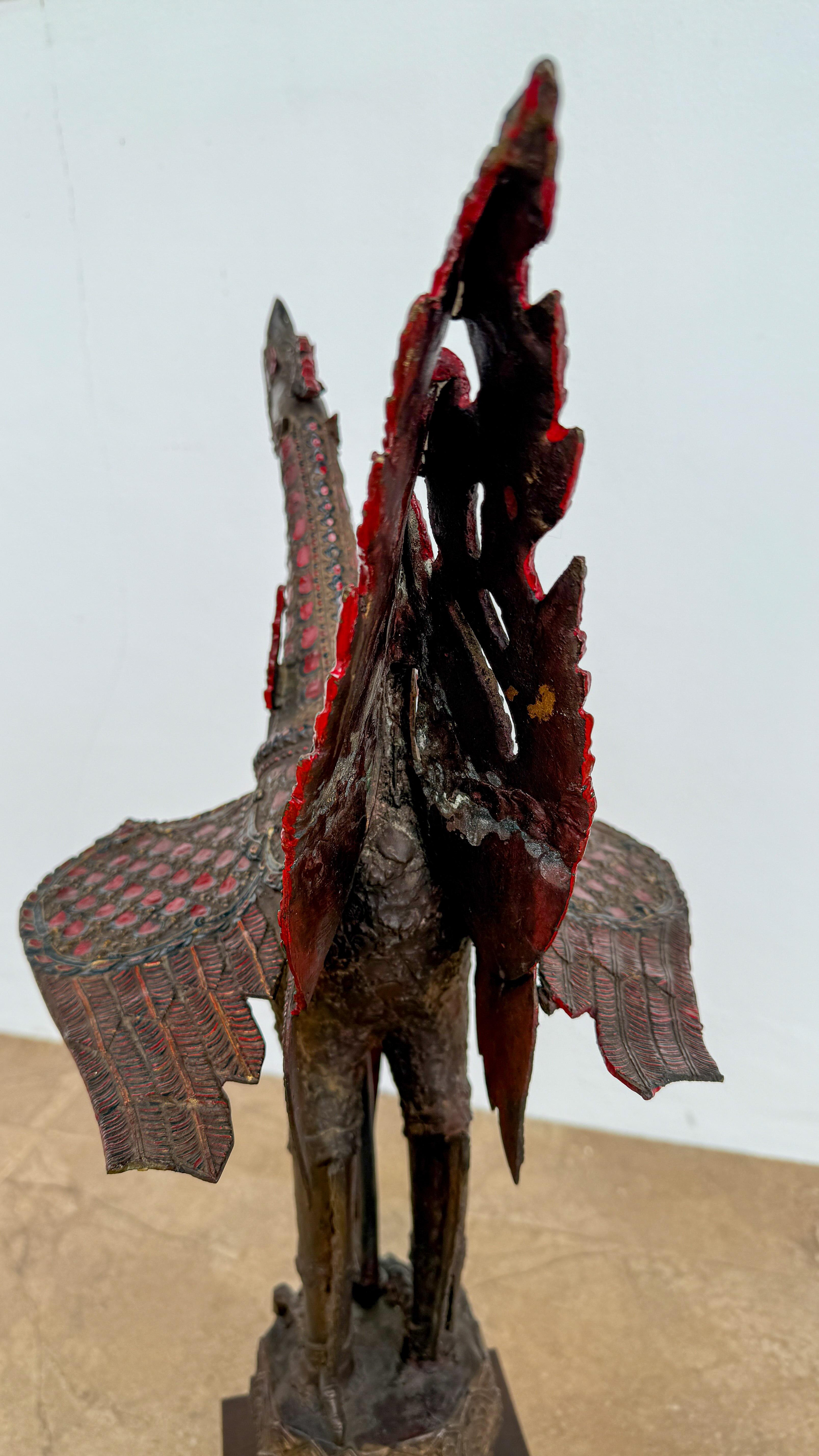 19th Century Antique Thai Bronze Hong bird For Sale