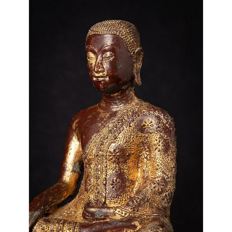 Antique Thai Bronze Monk Statue from Thailand For Sale 7