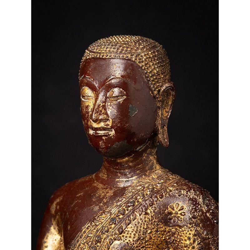 Antique Thai Bronze Monk Statue from Thailand For Sale 8