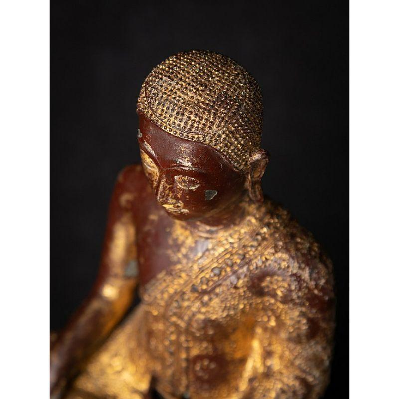 Antique Thai Bronze Monk Statue from Thailand For Sale 10