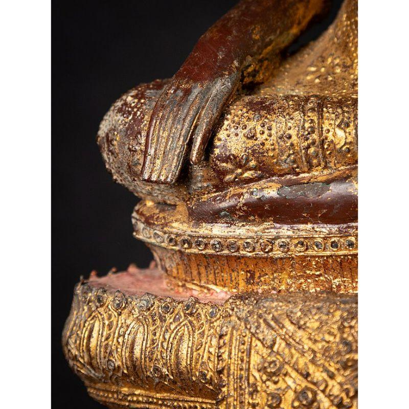 Antique Thai Bronze Monk Statue from Thailand For Sale 14