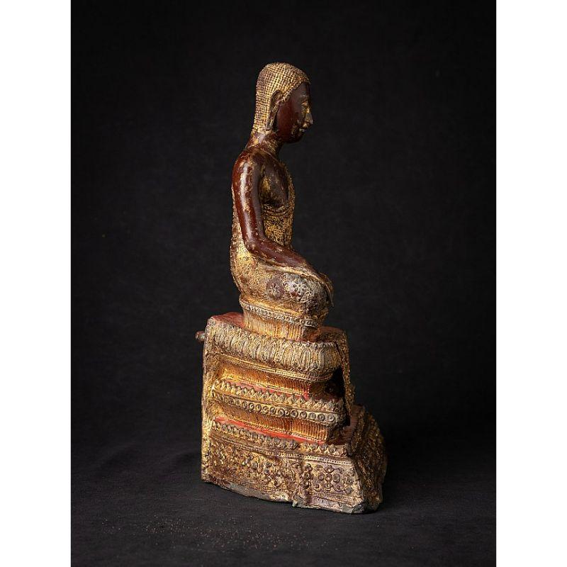 Antique Thai Bronze Monk Statue from Thailand For Sale 1