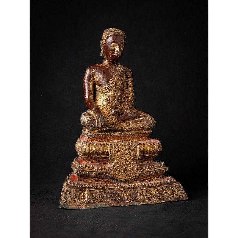 Antique Thai Bronze Monk Statue from Thailand For Sale 2