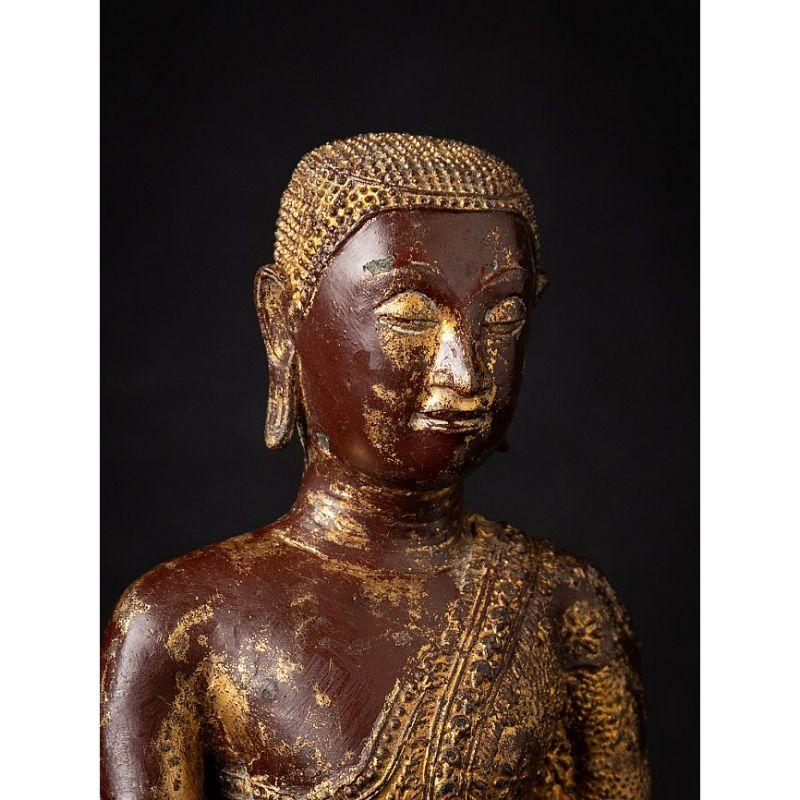 Antique Thai Bronze Monk Statue from Thailand For Sale 4