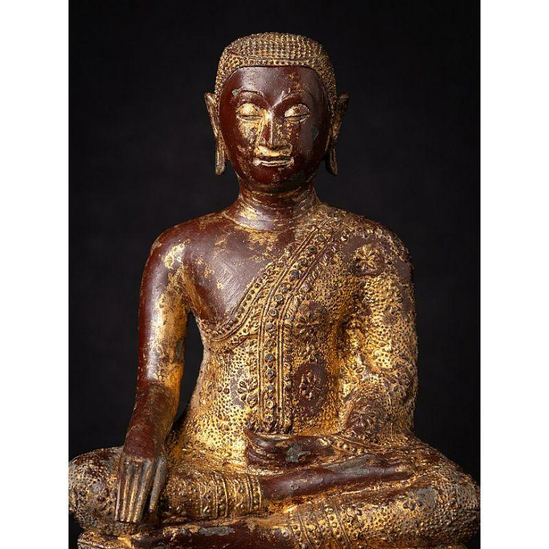Antique Thai Bronze Monk Statue from Thailand For Sale 5