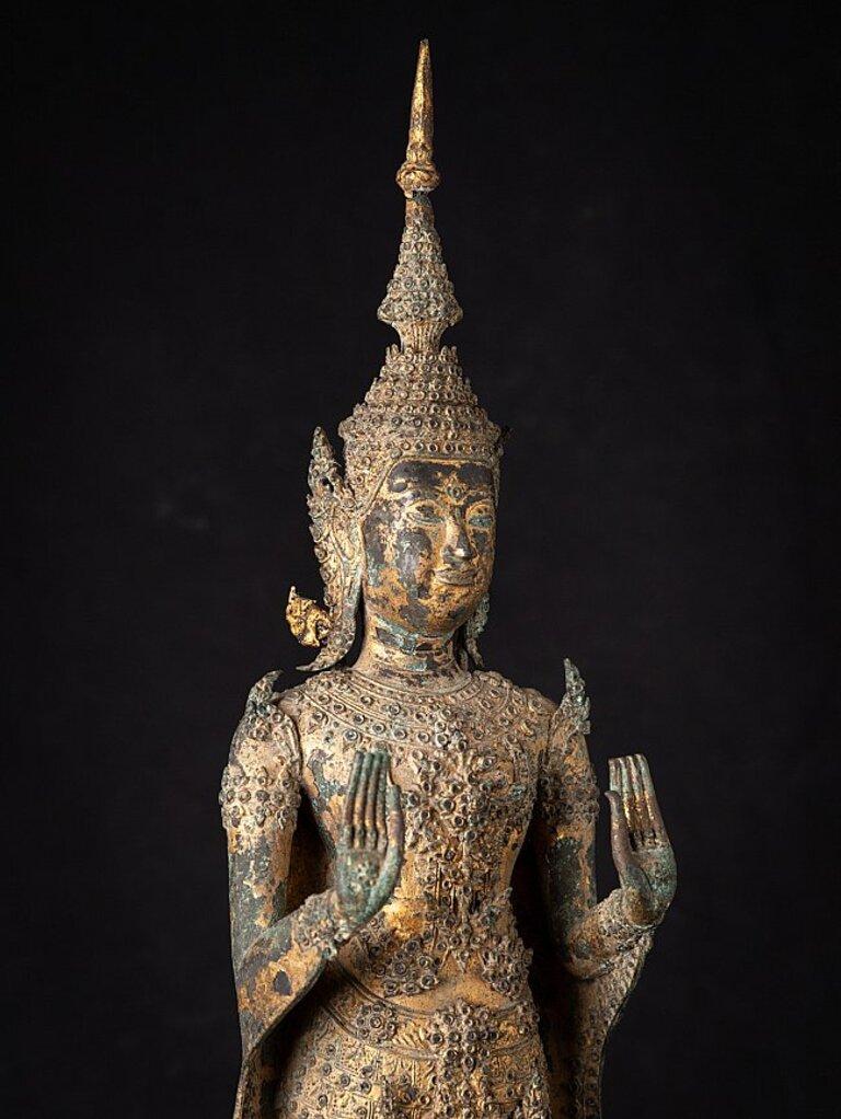 Antique Thai Bronze Rattanakosin Buddha from Thailand For Sale 7