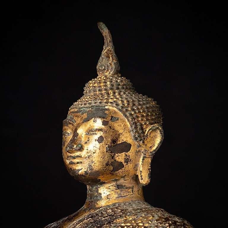 Antique Thai Bronze Rattanakosin Buddha from Thailand For Sale 7