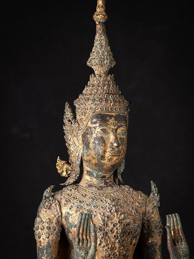 Antique Thai Bronze Rattanakosin Buddha from Thailand For Sale 8