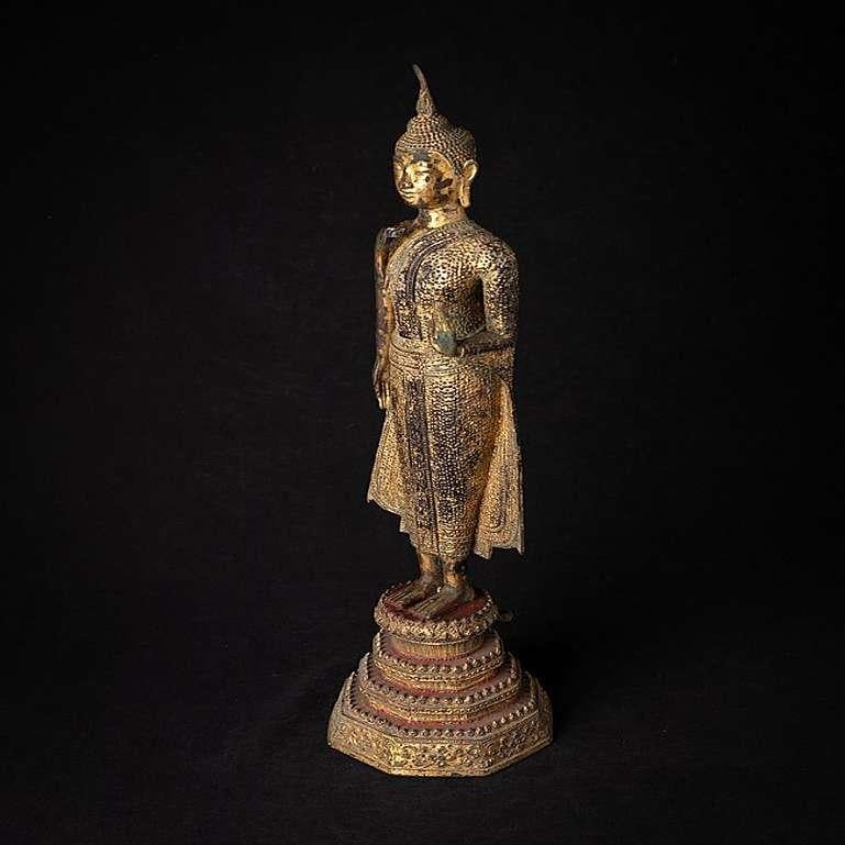 Antique Thai Bronze Rattanakosin Buddha from Thailand For Sale 8