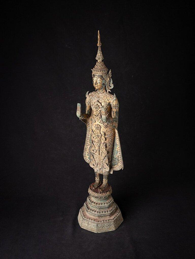 Antique Thai Bronze Rattanakosin Buddha from Thailand For Sale 9