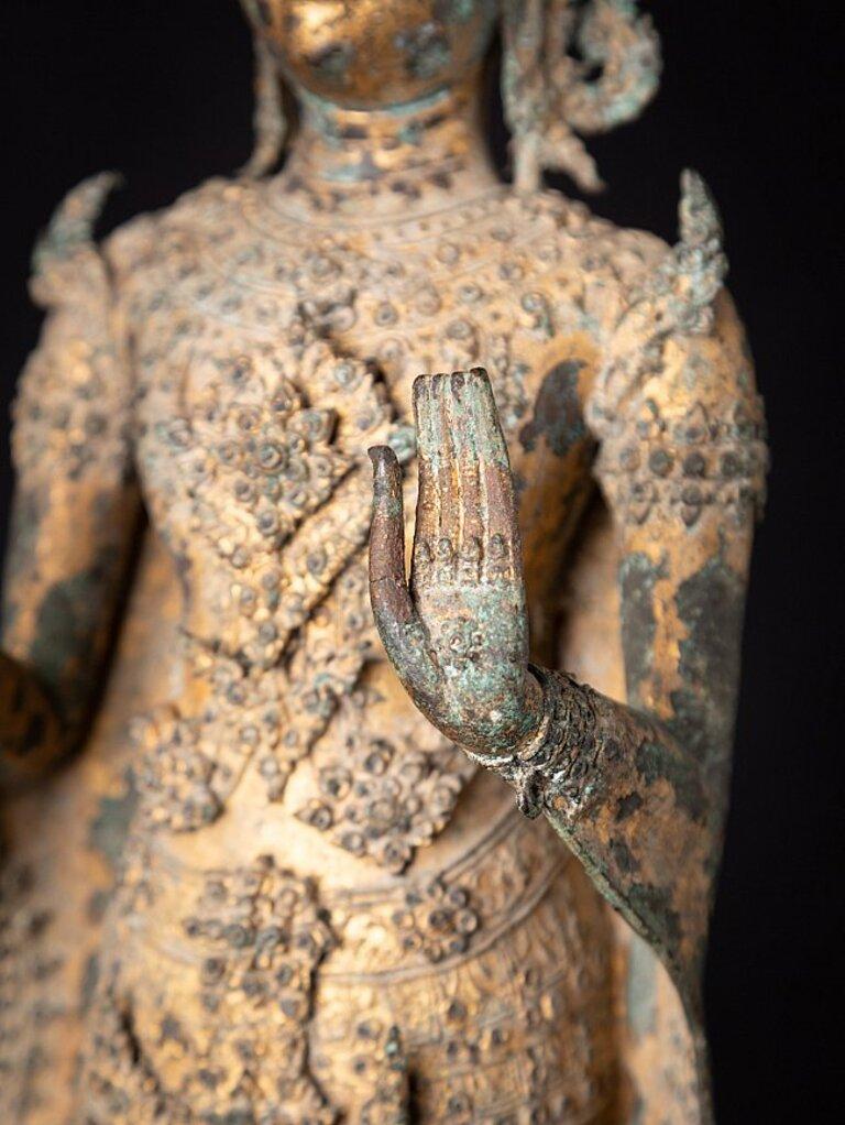 Antique Thai Bronze Rattanakosin Buddha from Thailand For Sale 12
