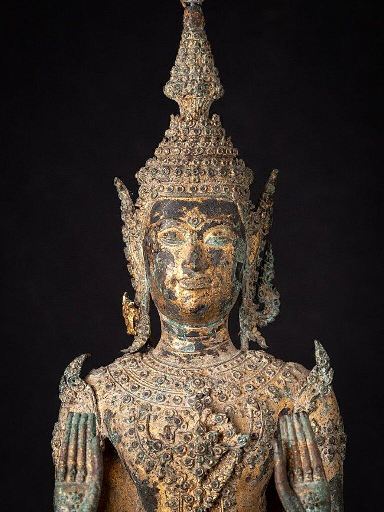 Antique Thai Bronze Rattanakosin Buddha from Thailand In Good Condition For Sale In DEVENTER, NL