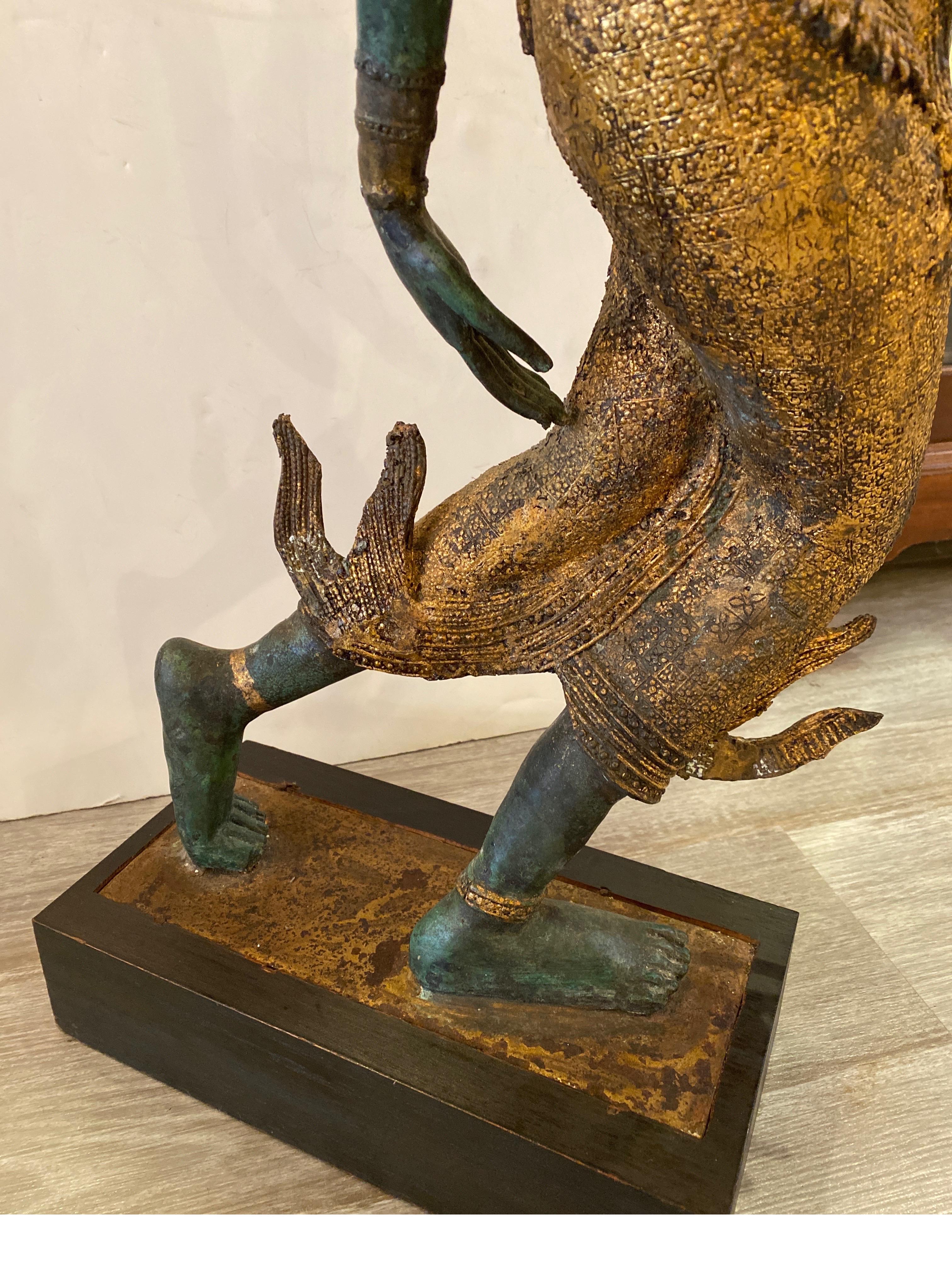 Antique Thai Bronze Sculpture of a Dancer For Sale 4