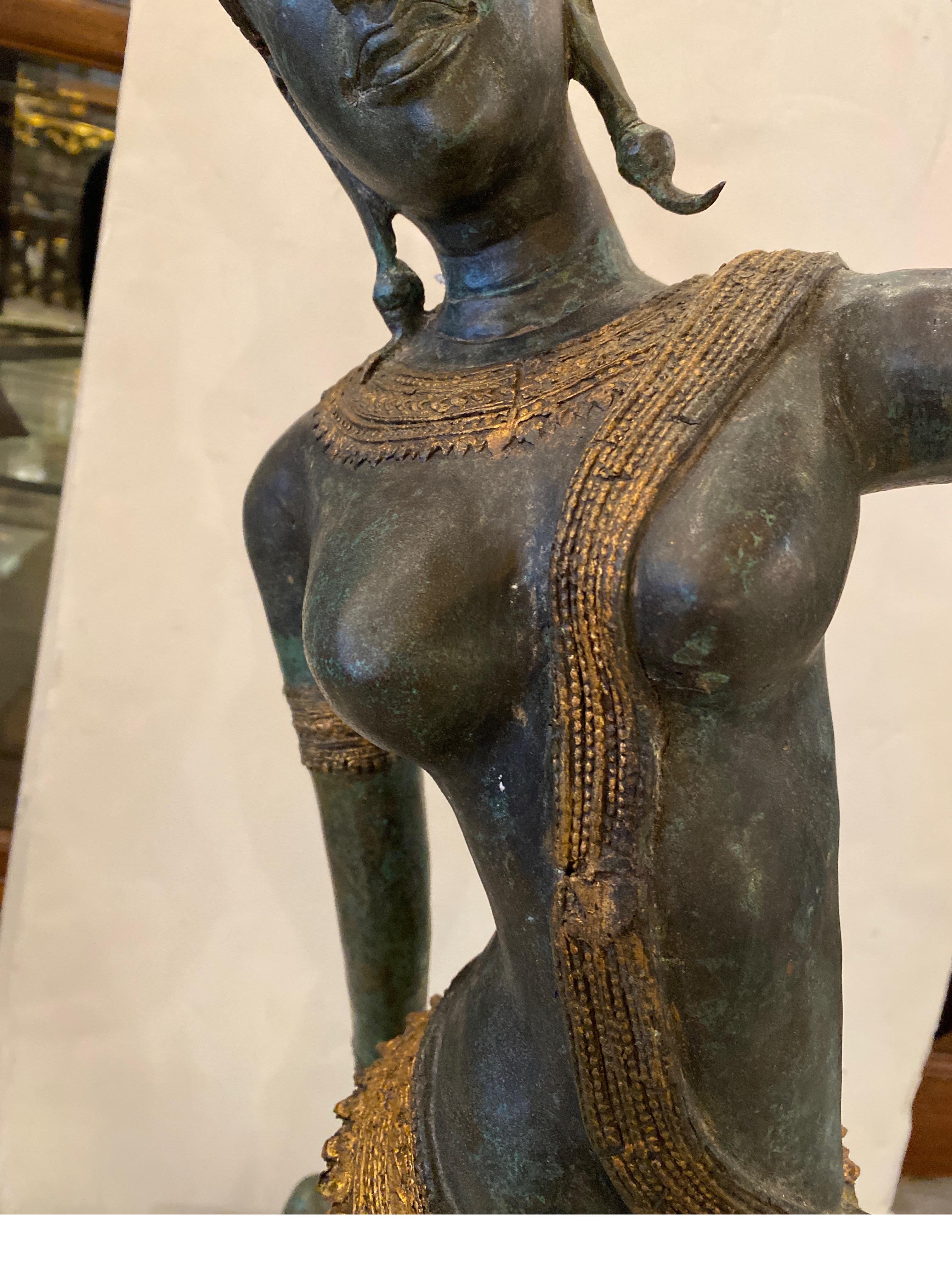 bronze thai dancer statue