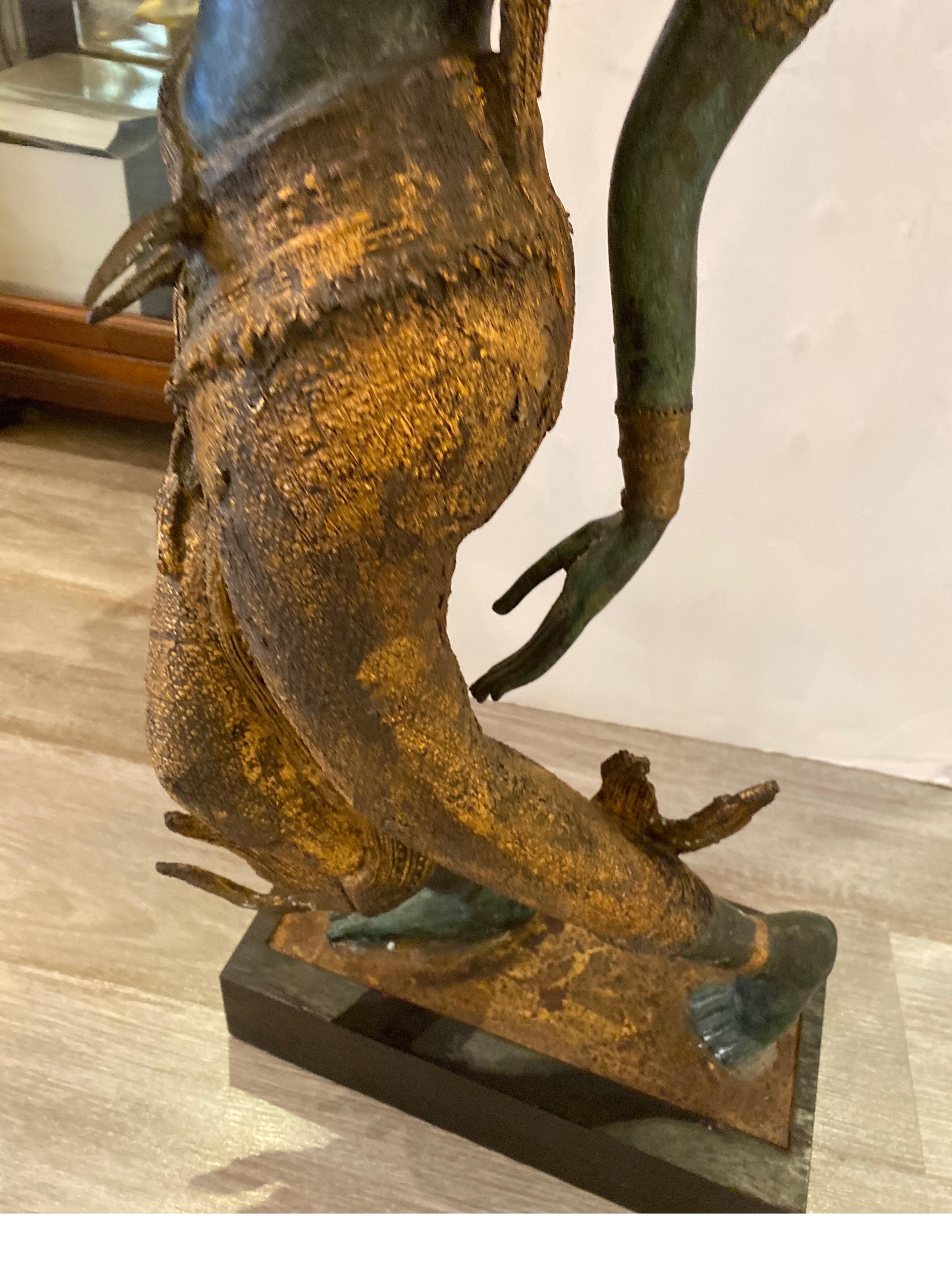 Antique Thai Bronze Sculpture of a Dancer For Sale 1