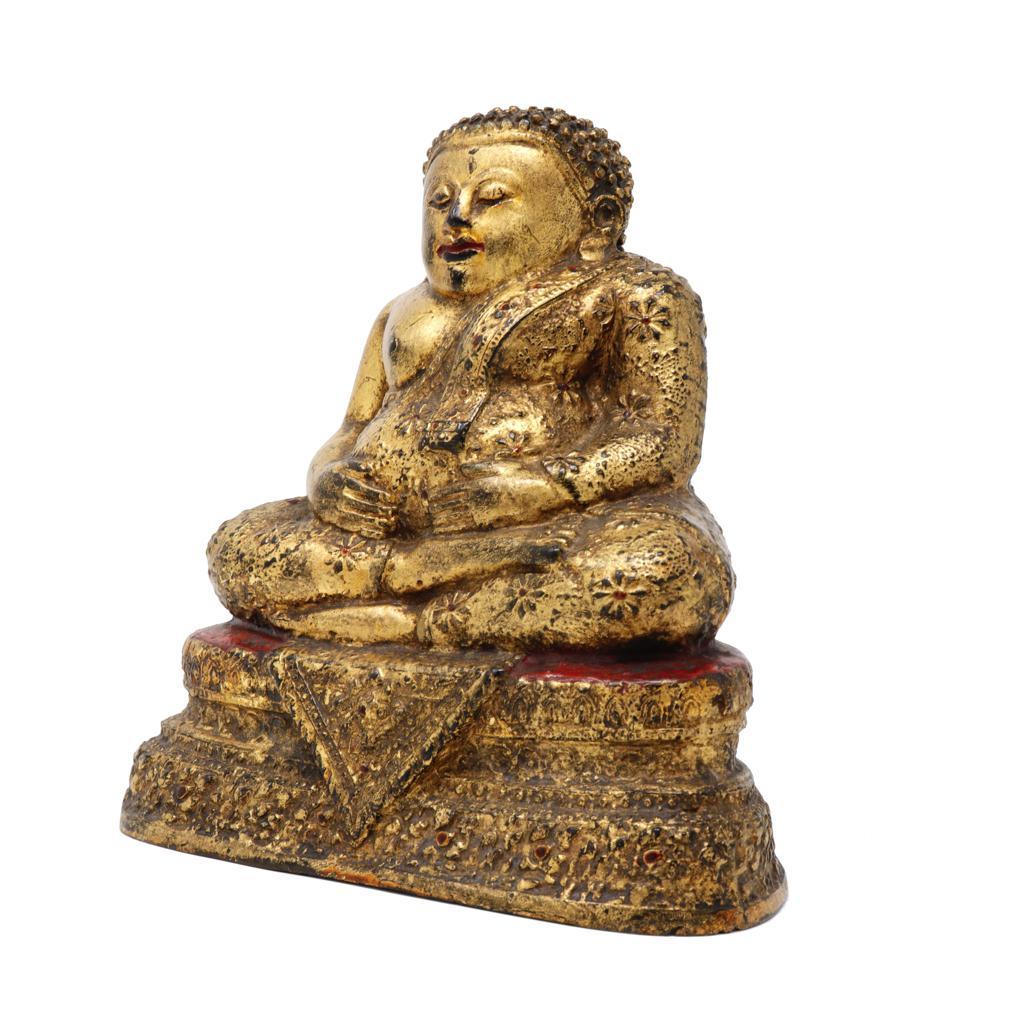 Moulage Figure ancienne en bronze doré bouddhiste thaïlandais de Phra Sangkachai en vente