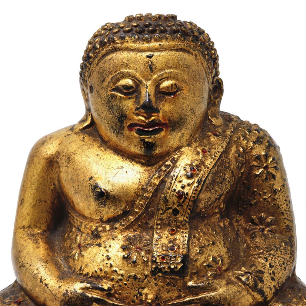 XIXe siècle Figure ancienne en bronze doré bouddhiste thaïlandais de Phra Sangkachai en vente