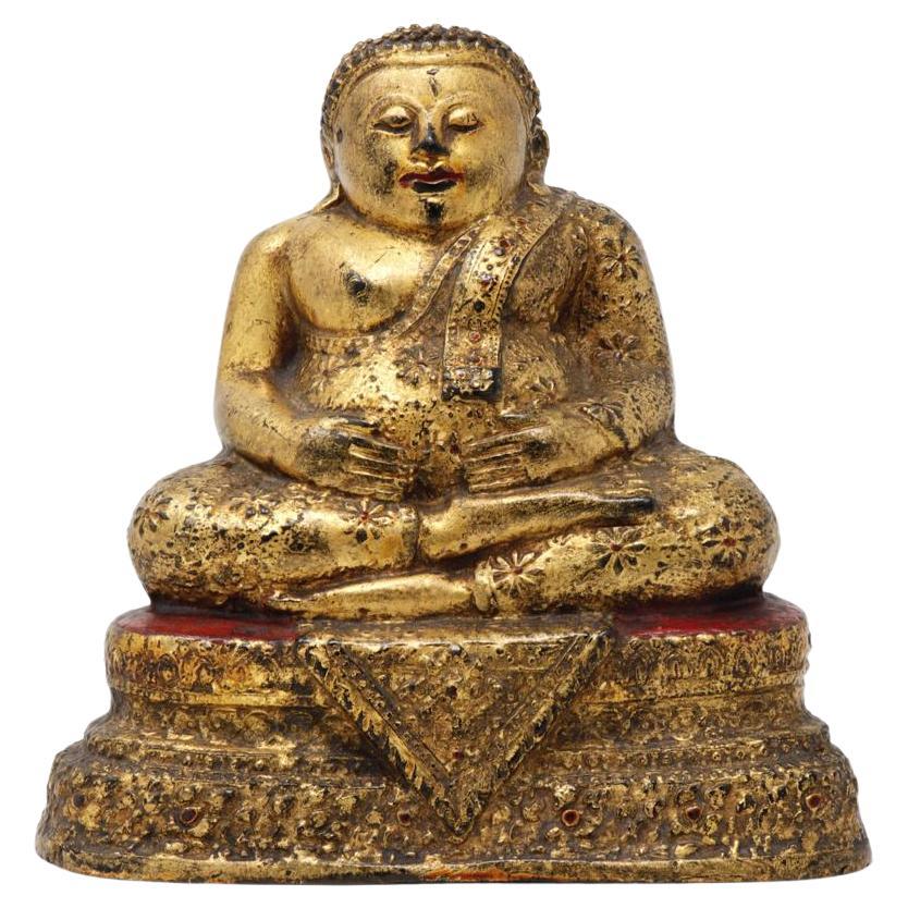 Figure ancienne en bronze doré bouddhiste thaïlandais de Phra Sangkachai en vente