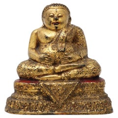 Figure ancienne en bronze doré bouddhiste thaïlandais de Phra Sangkachai