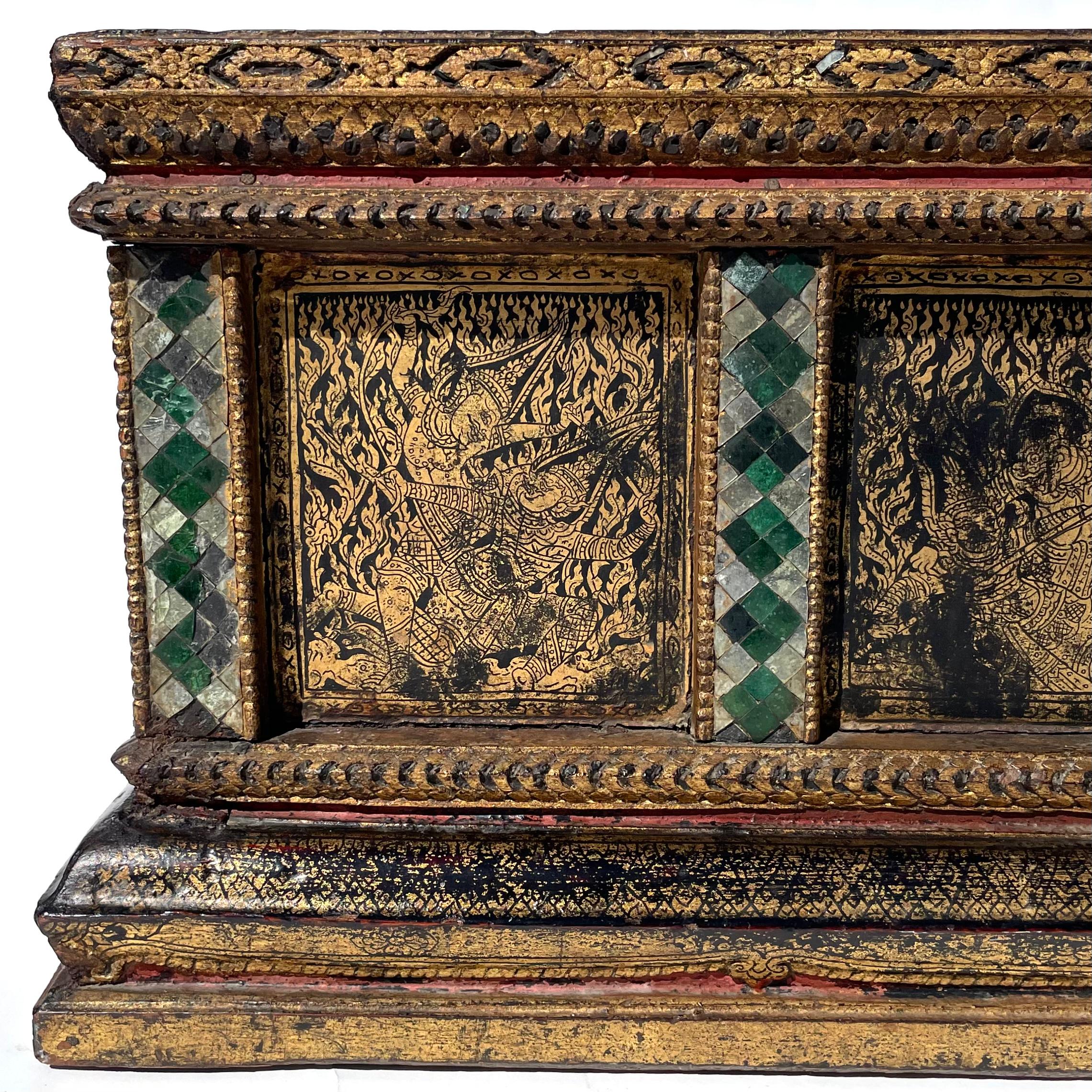 Antique Thai Buddhist Manuscript Box, Rattanakosin Kingdom 4