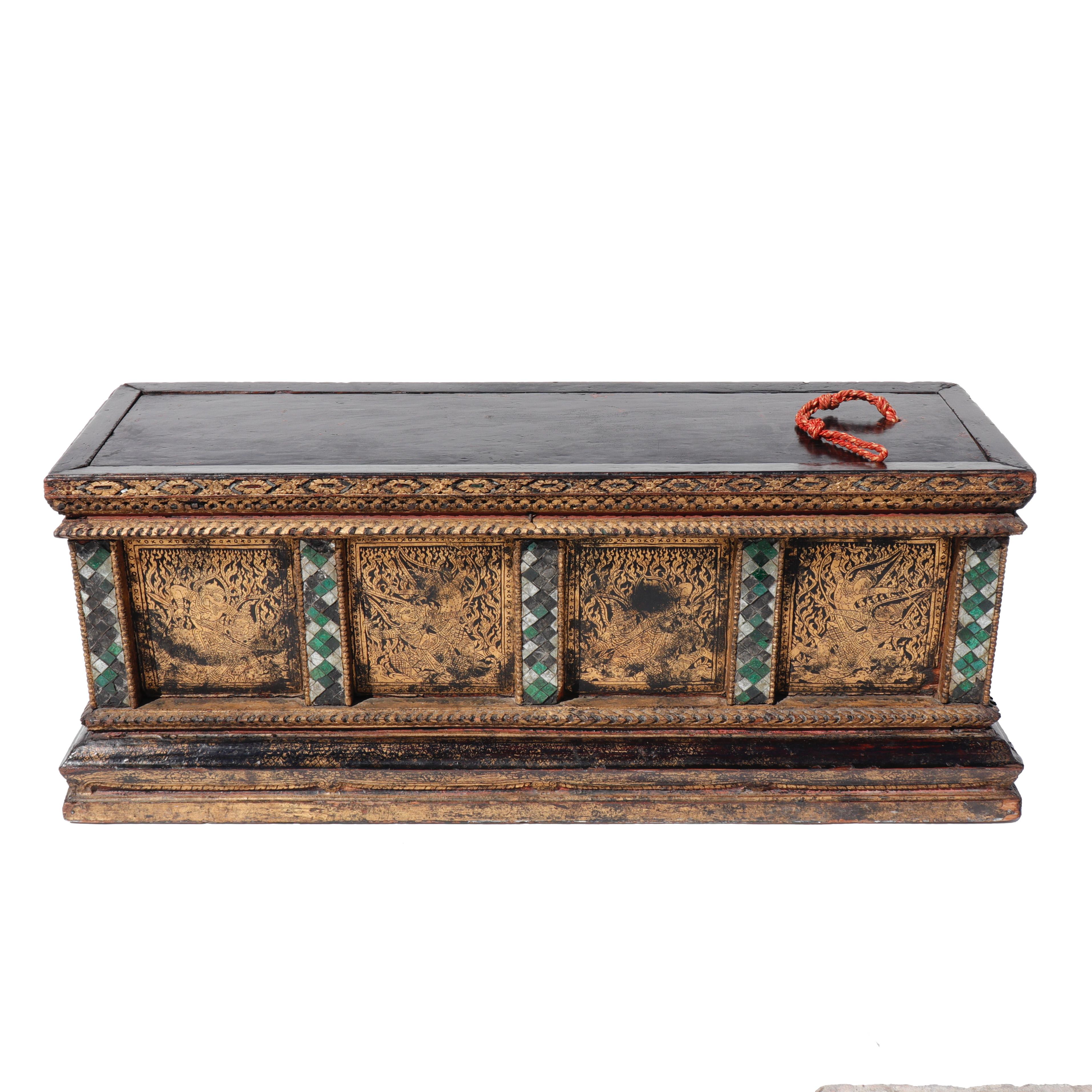 Antique Thai Buddhist Manuscript Box, Rattanakosin Kingdom 5