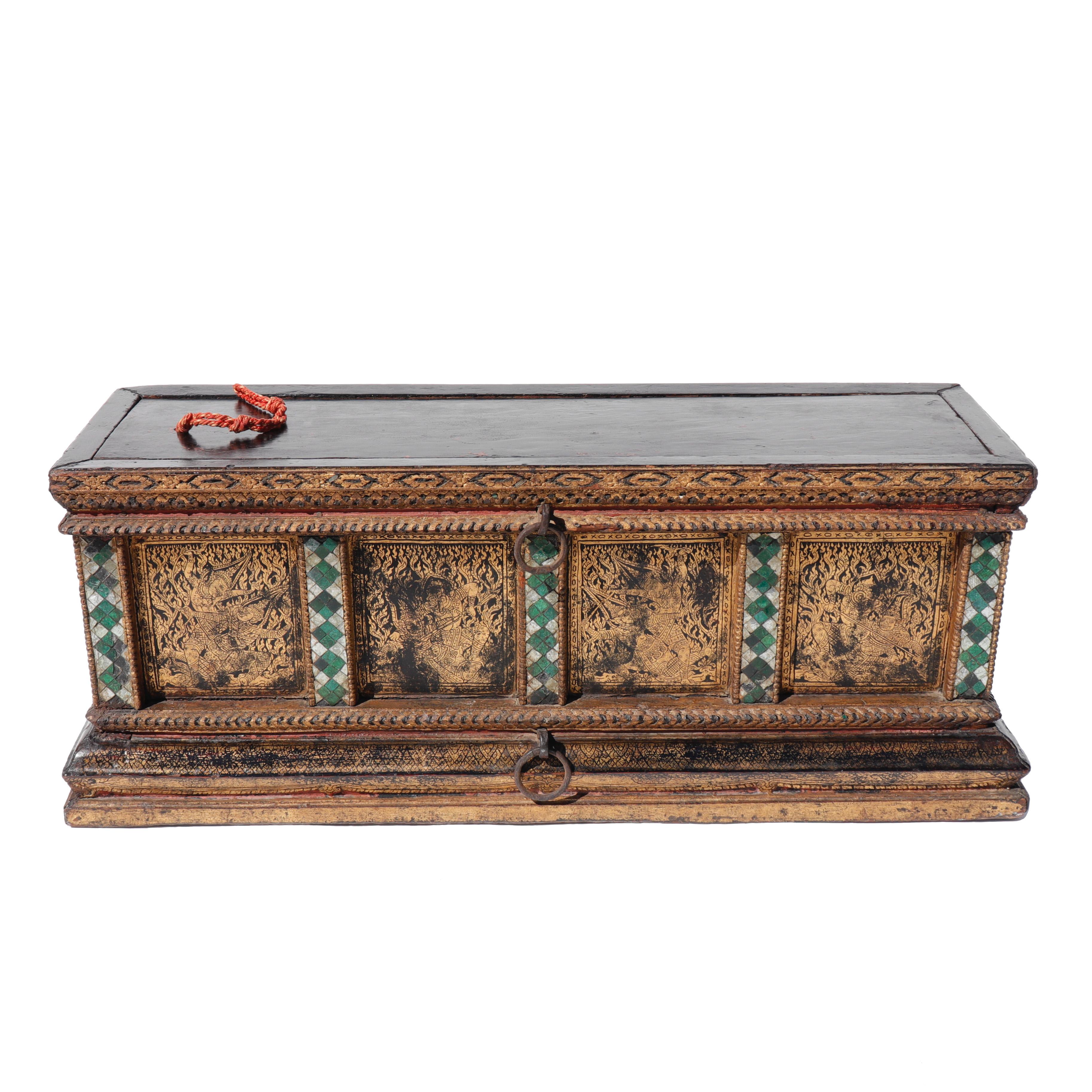 Antique Thai Buddhist Manuscript Box, Rattanakosin Kingdom 6