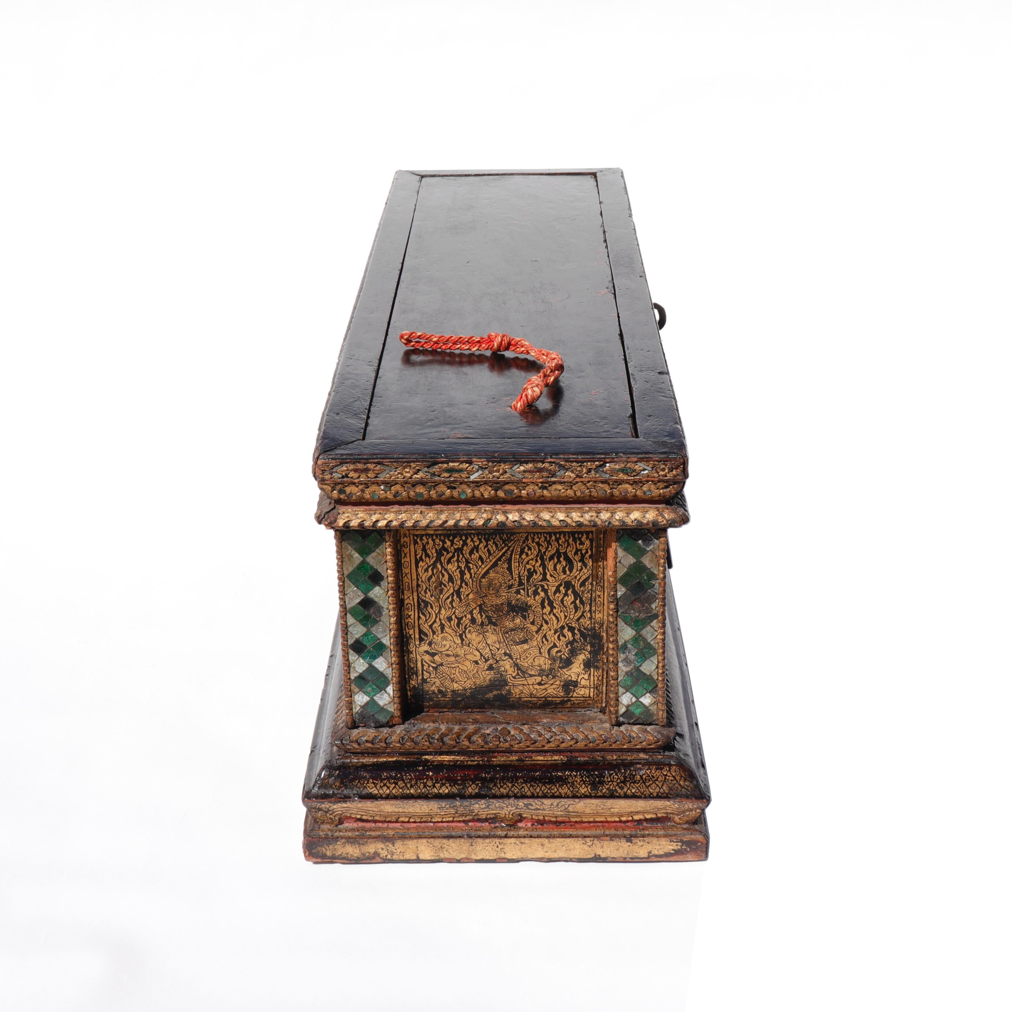 Antique Thai Buddhist Manuscript Box, Rattanakosin Kingdom 7