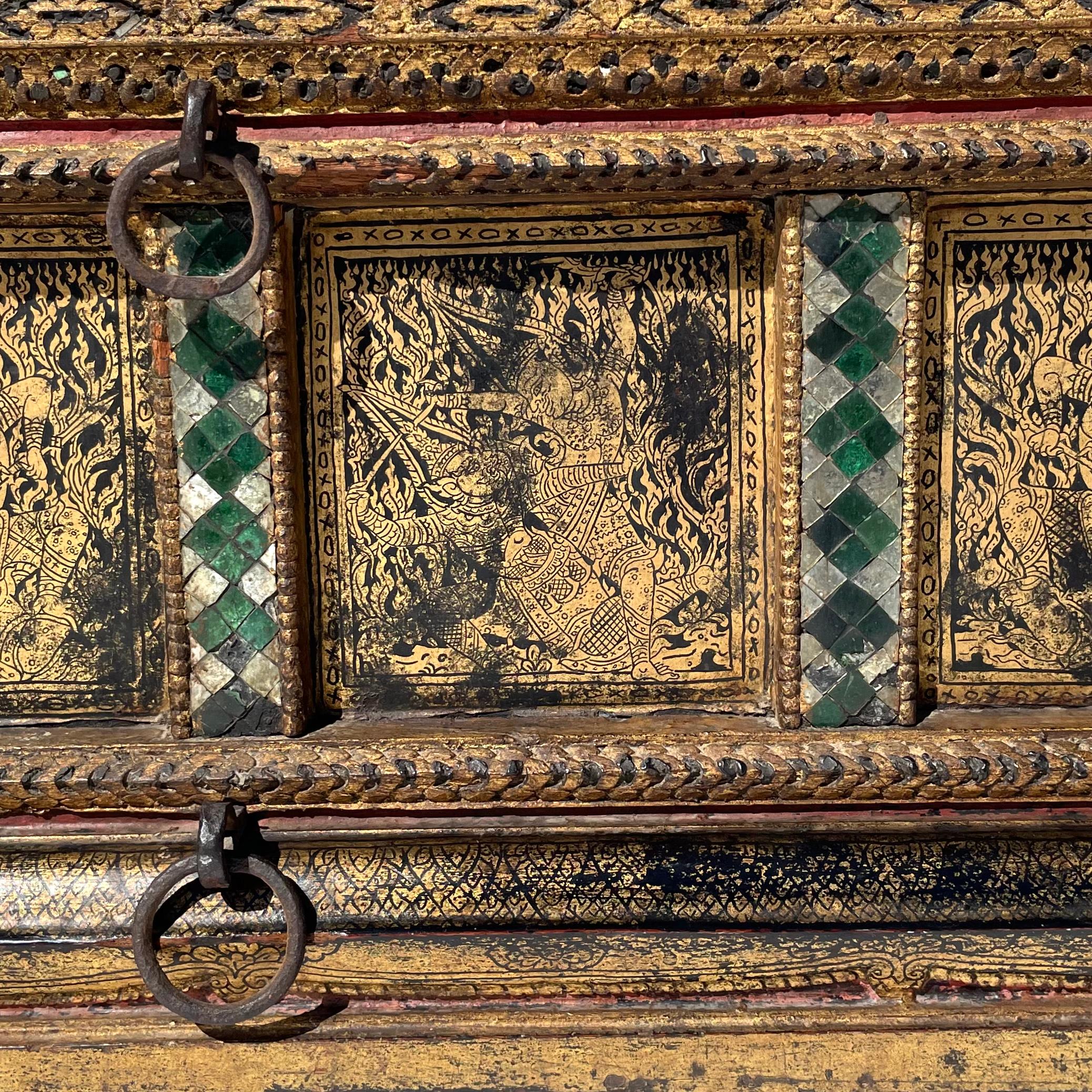 Antique Thai Buddhist Manuscript Box, Rattanakosin Kingdom 2