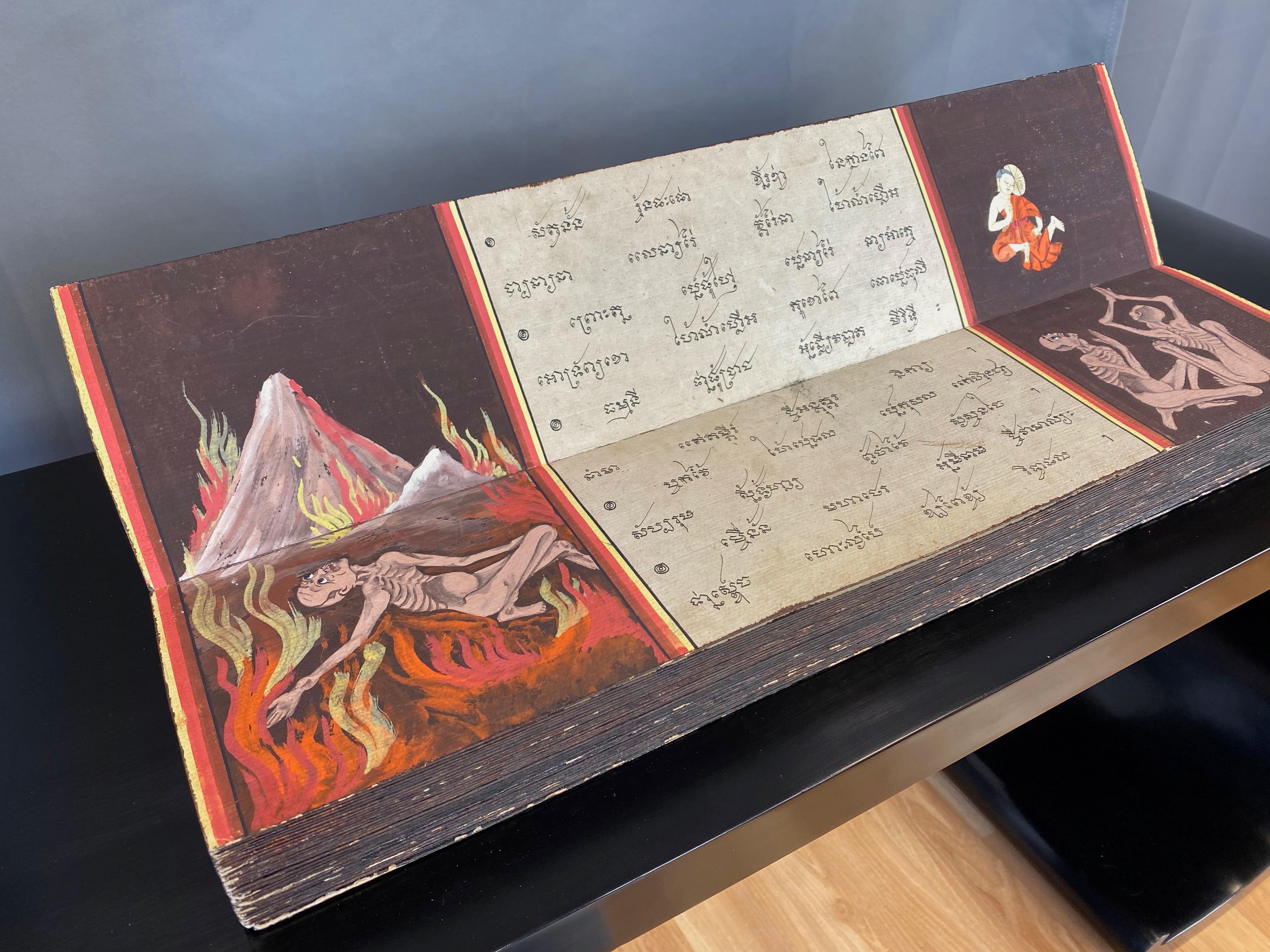Antique Thai Buddhist Phra Malai Samut Khoi Illustrated Manuscript, 19th Century 10