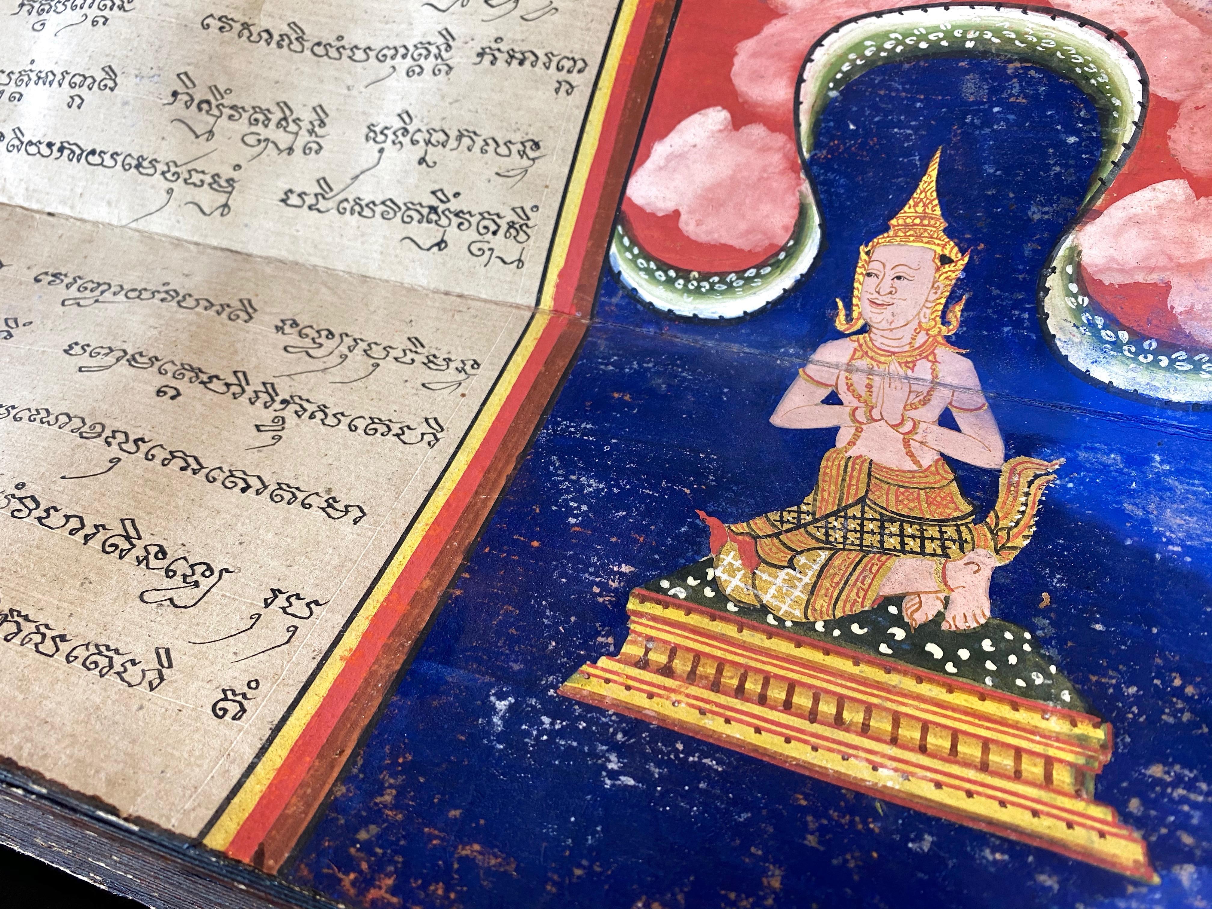 Antique Thai Buddhist Phra Malai Samut Khoi Illustrated Manuscript, 19th Century 4