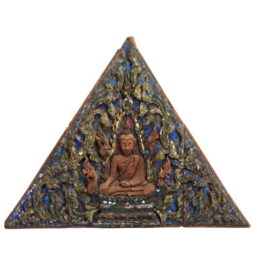 Antique Thai Buddhist Temple Gable Panel For Sale 4