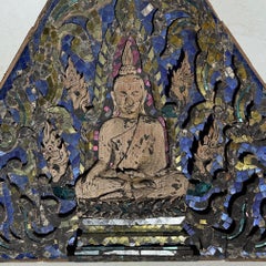 Antique Thai Buddhist Temple Gable Panel