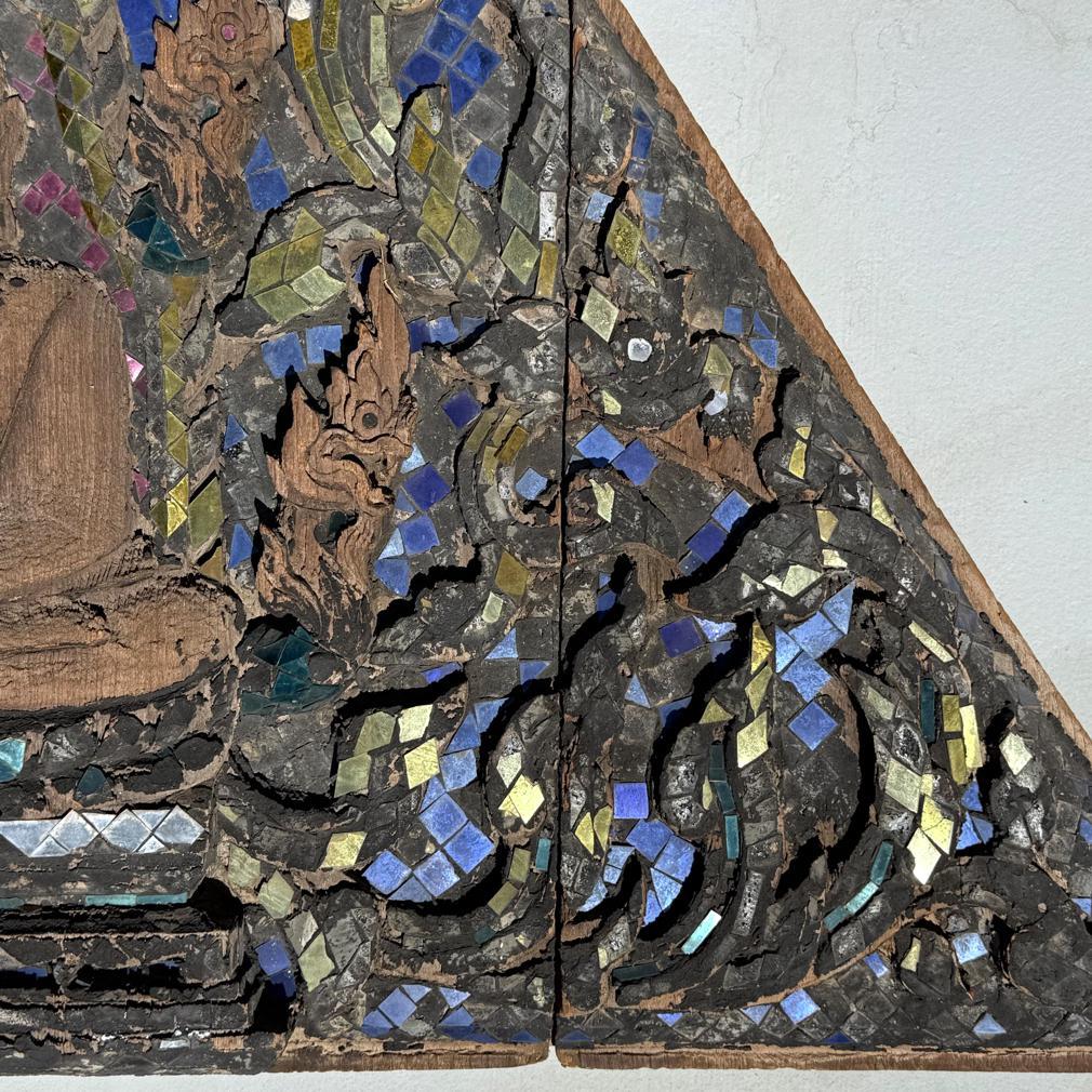 Antique Thai Buddhist Temple Gable Panel In Good Condition For Sale In Point Richmond, CA