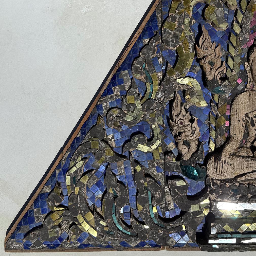 20th Century Antique Thai Buddhist Temple Gable Panel
