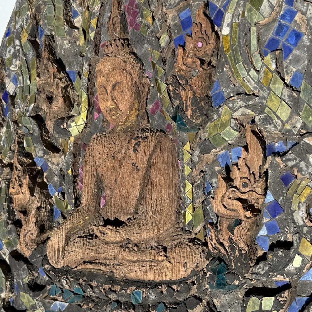Mirror Antique Thai Buddhist Temple Gable Panel For Sale
