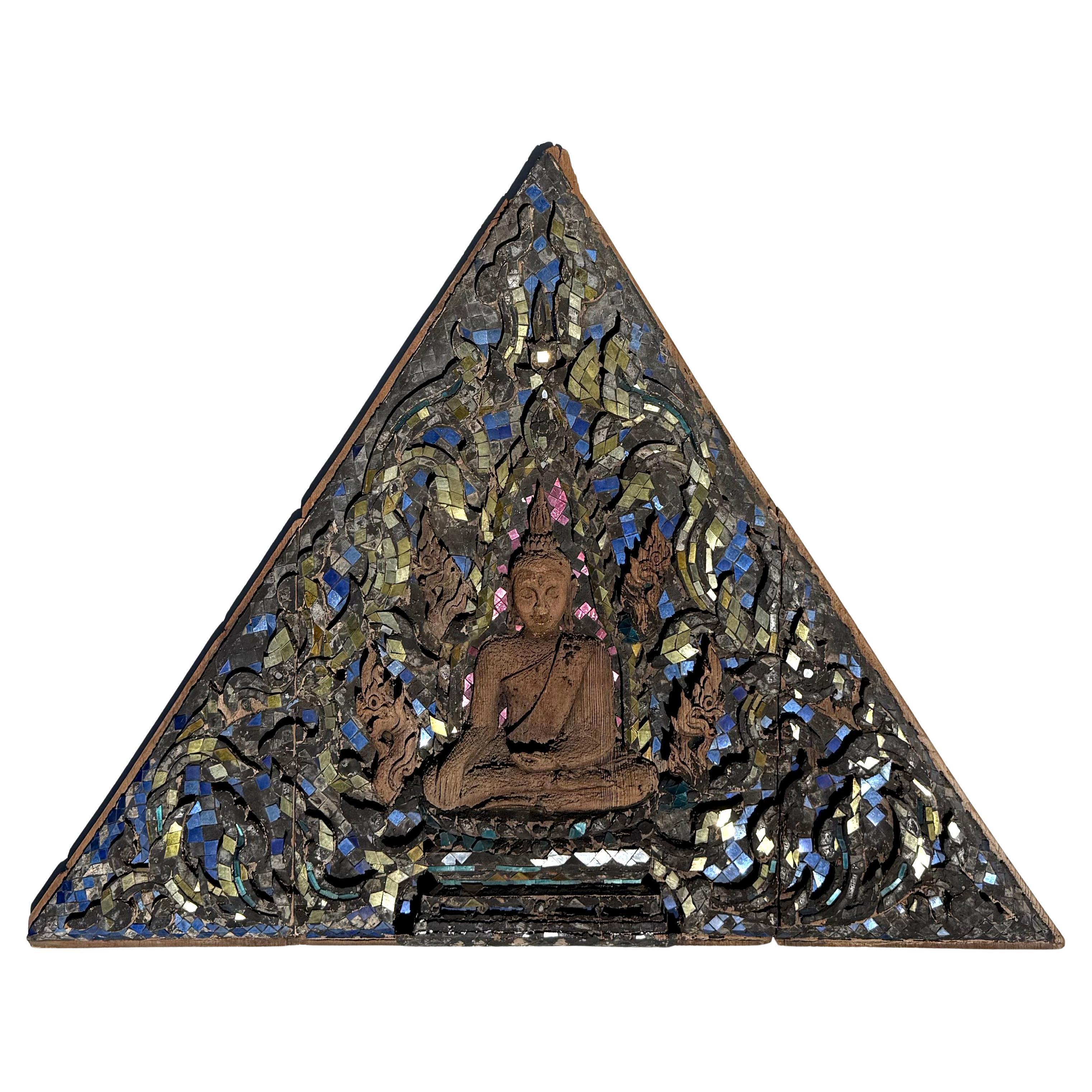Antique Thai Buddhist Temple Gable Panel