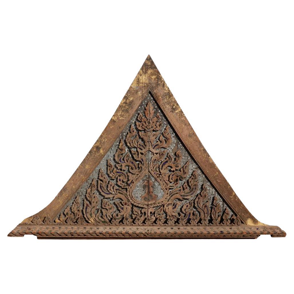 Antique Thai Buddhist Temple Pediment